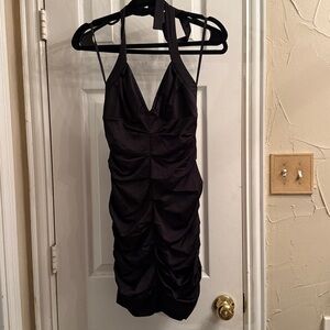 BCBGMaxAzria Black Satin Dress